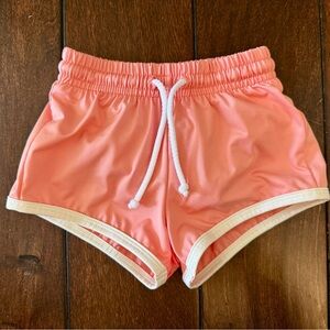 Bella Bliss Coral Pink Swim Trunks with White Trim